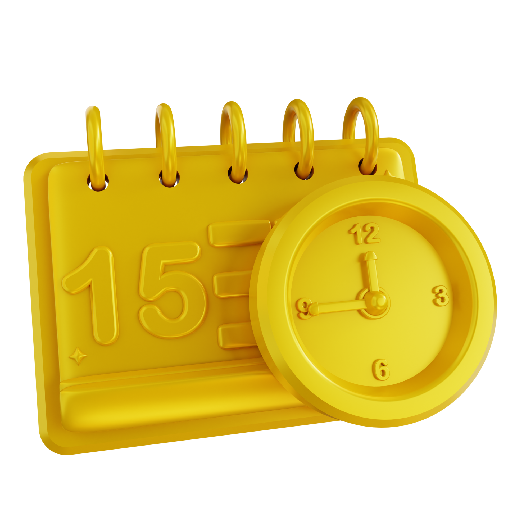 3d illustration golden time and calendar schedule 18244274 png