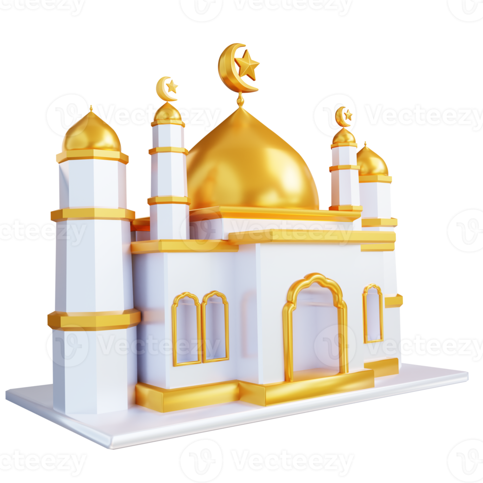 Mezquita islámica de ilustración 3d png