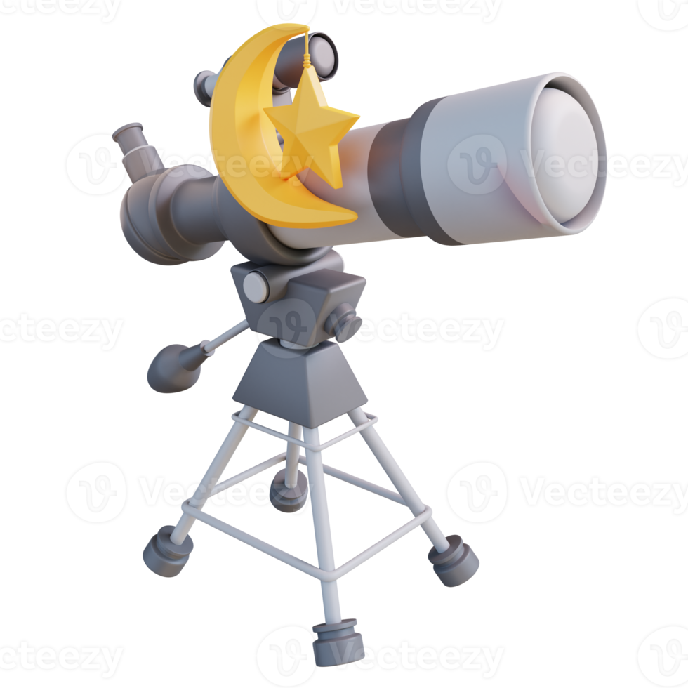 telescopio dell'illustrazione 3d png