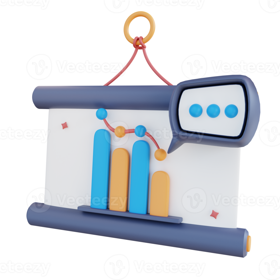 3d illustration of data presentation png