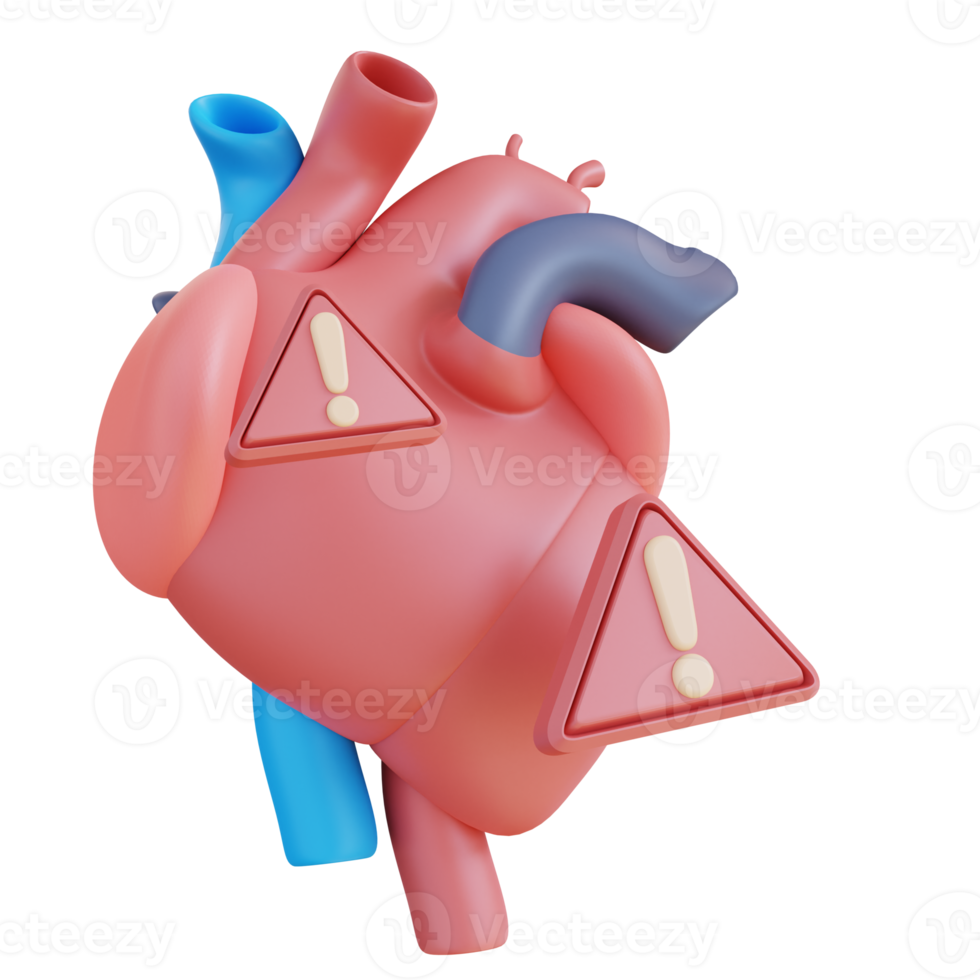 3d illustration of heart disease warning 18244604 PNG