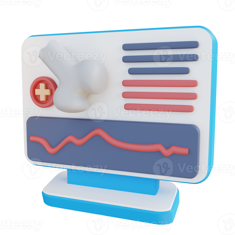 3d illustration of fracture check monitor png