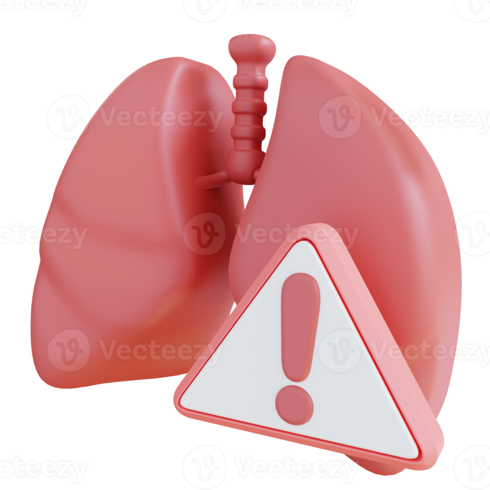 3d illustration sick lung notification png