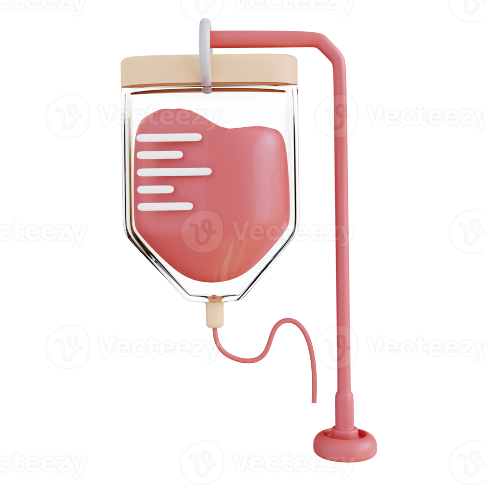 3d illustration of infusion blood bag 18244622 PNG