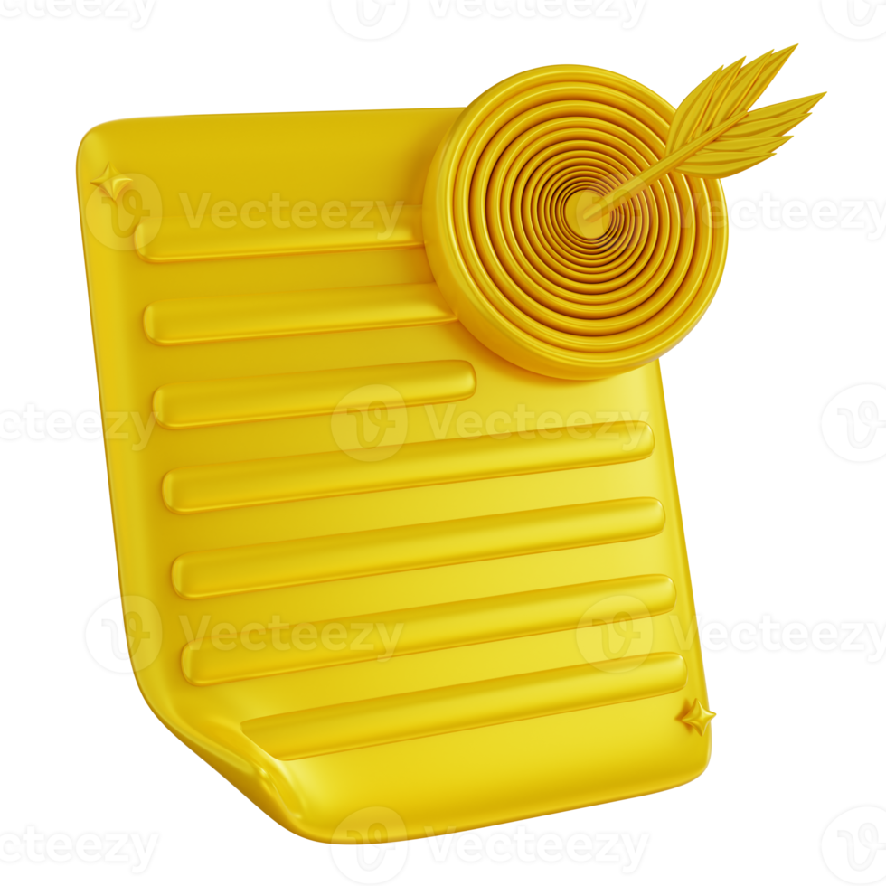 3D Illustration golden business targeting png