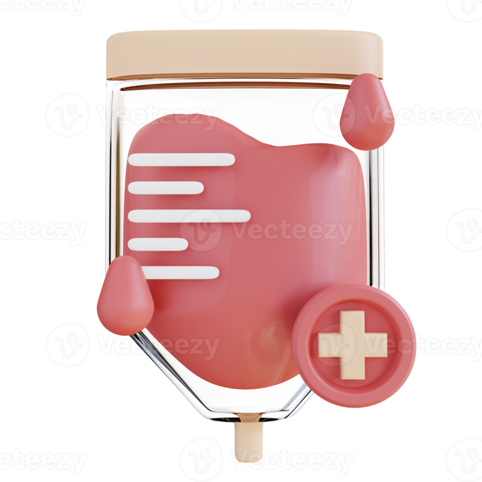 3d illustration blod infusion väska png