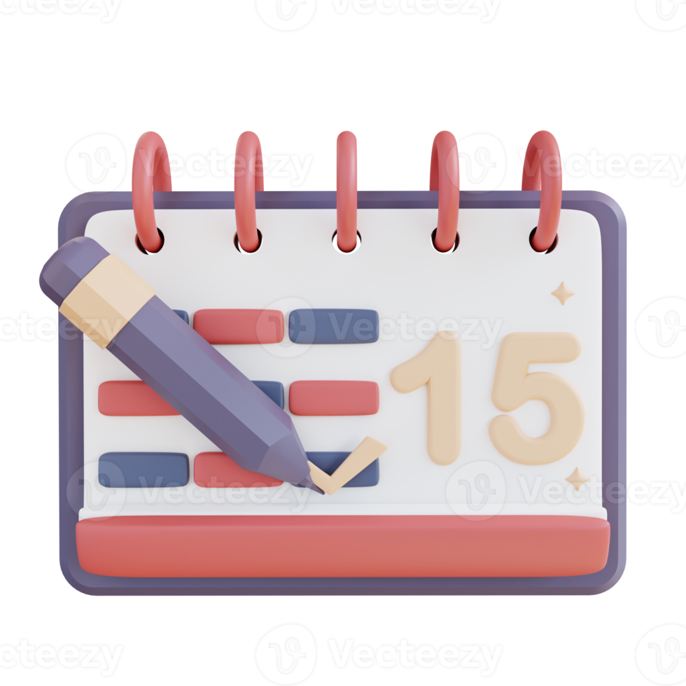 3D Illustration create schedules and calendars png