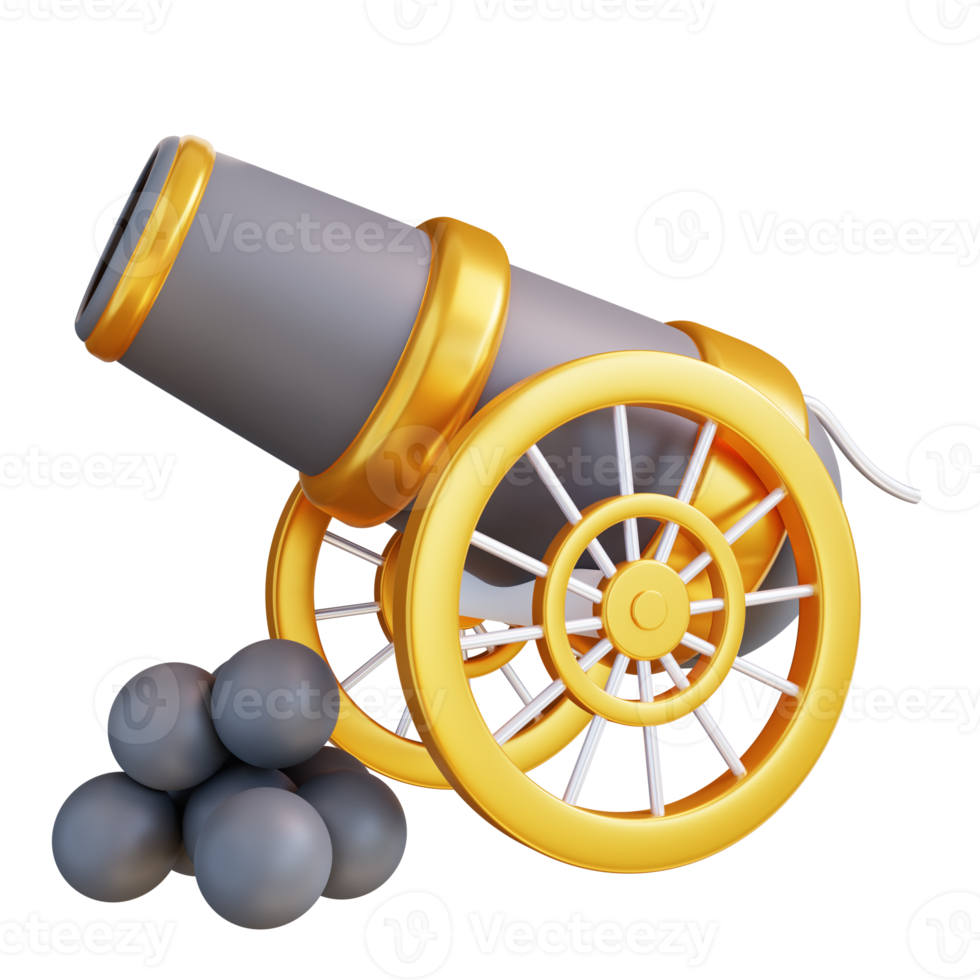 3D Illustration cannon png