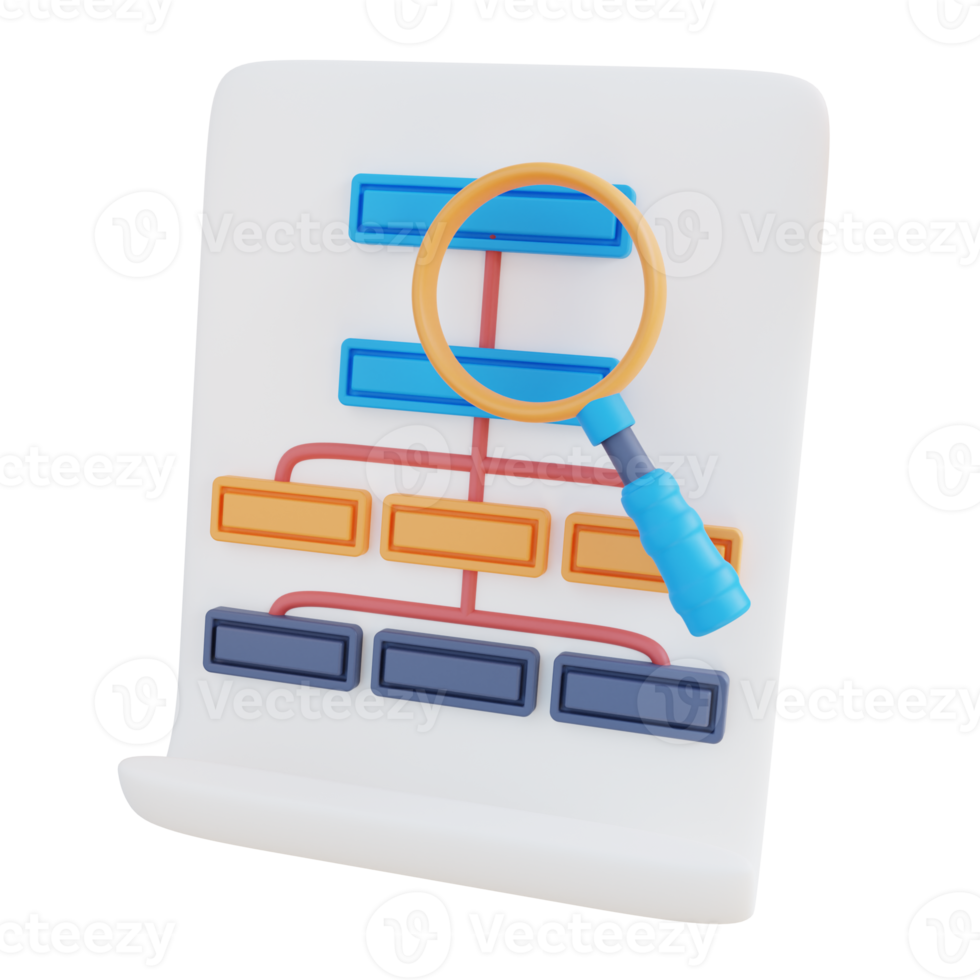 3d illustration hierarchy analysis png
