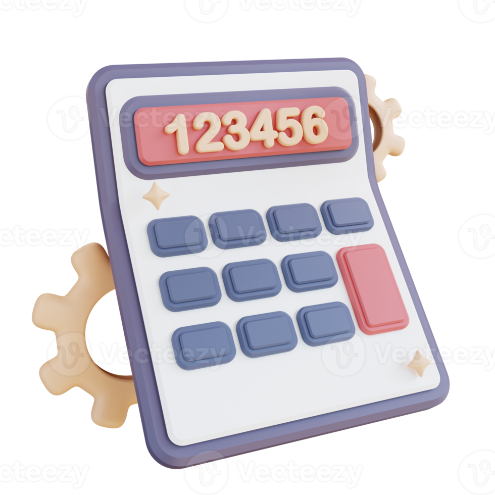3D Illustration financial calculator settings png