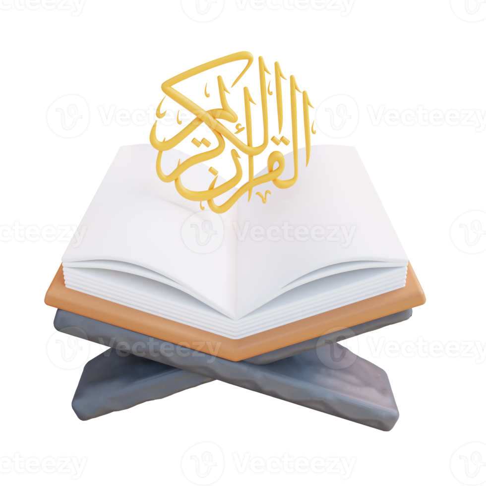 3D Illustration read the mushed of the Qur'an png