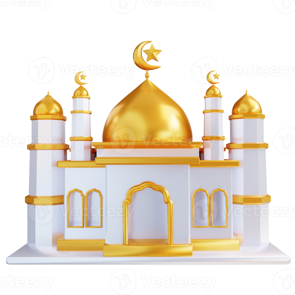 Mezquita islámica de ilustración 3d png