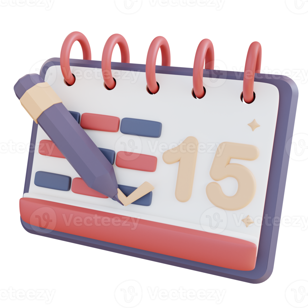 3D Illustration create schedules and calendars png