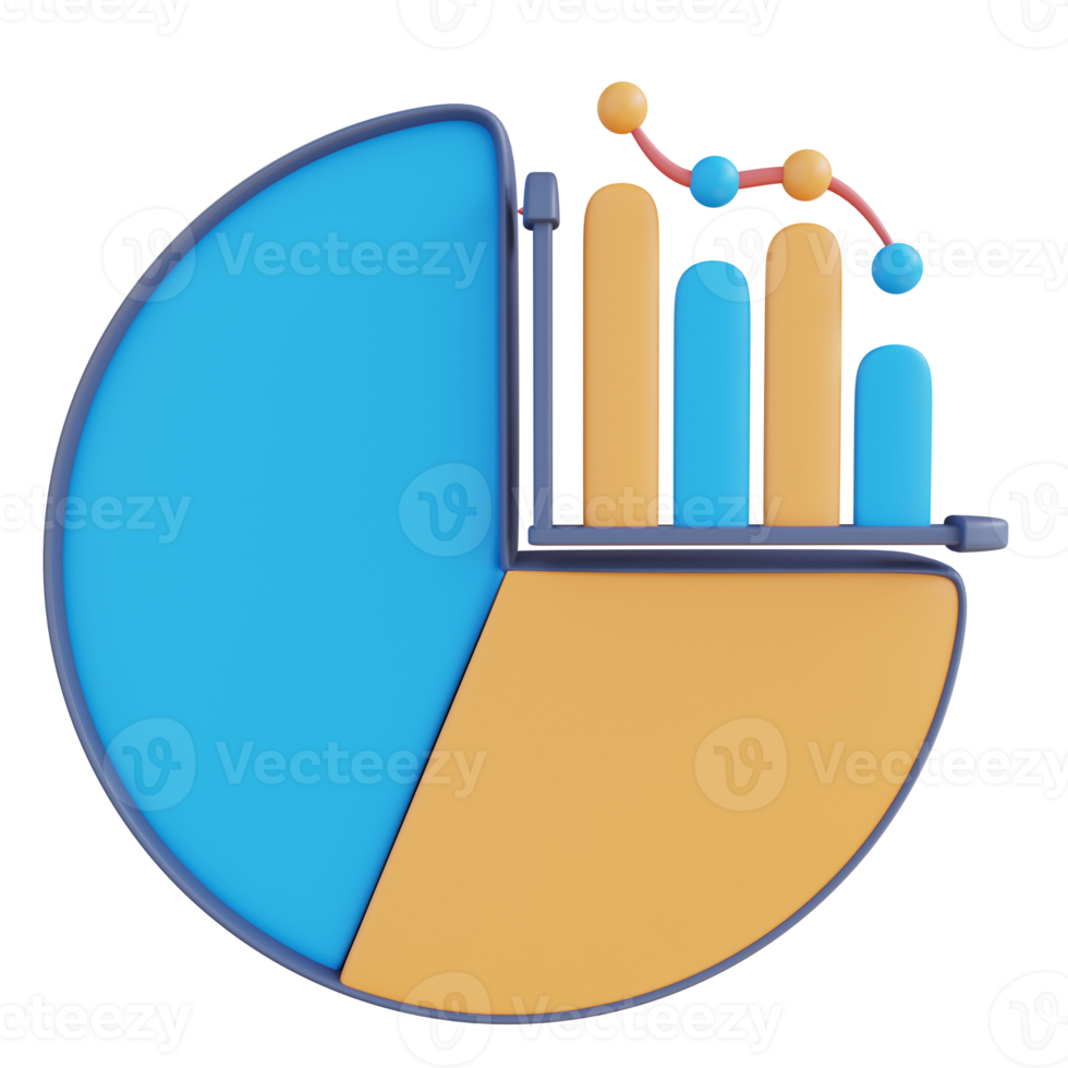 3d illustration pie chart graphic png