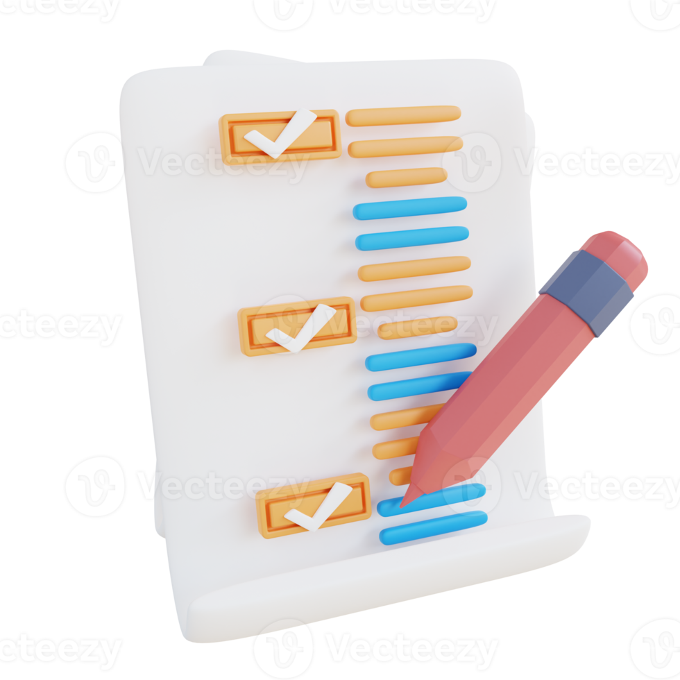 3d illustration writing schedule png