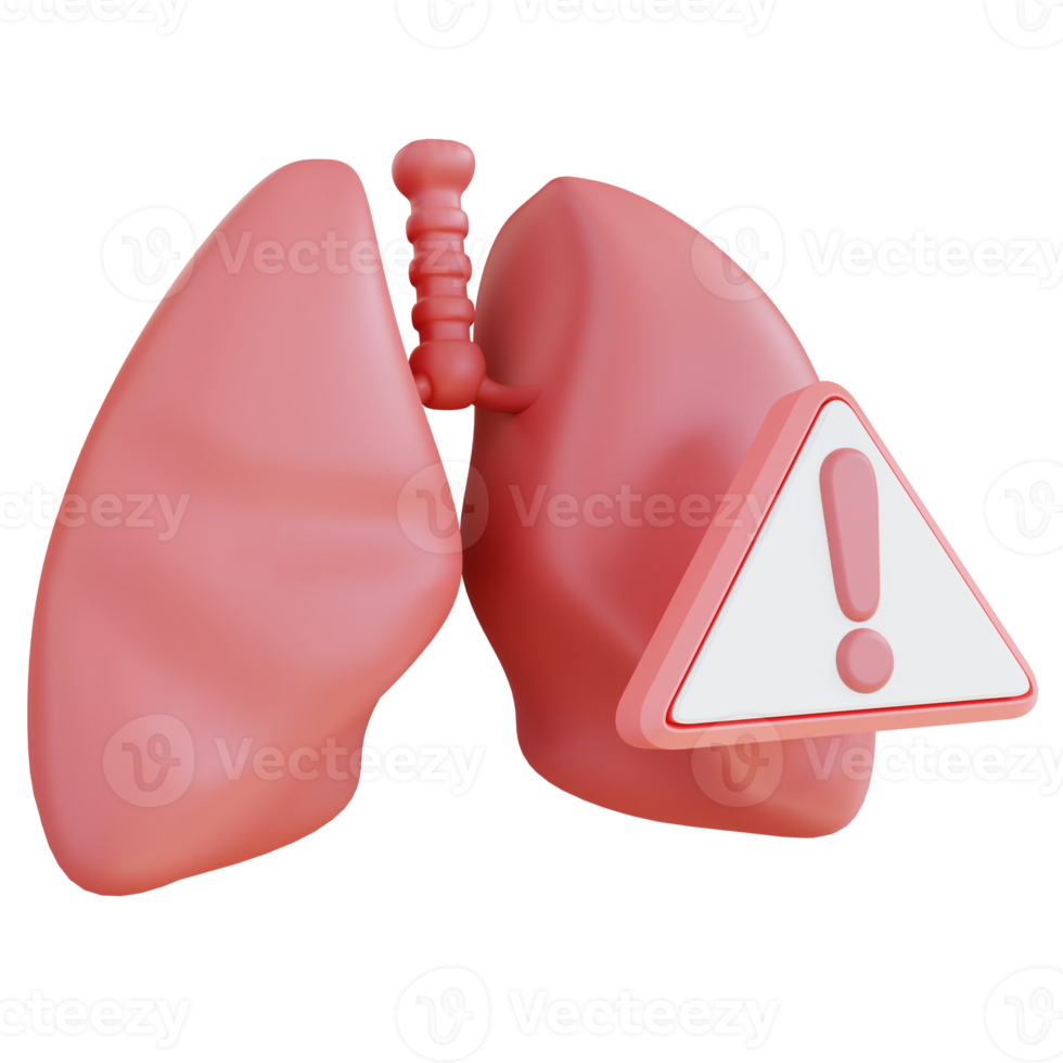 3d illustration sick lung notification png