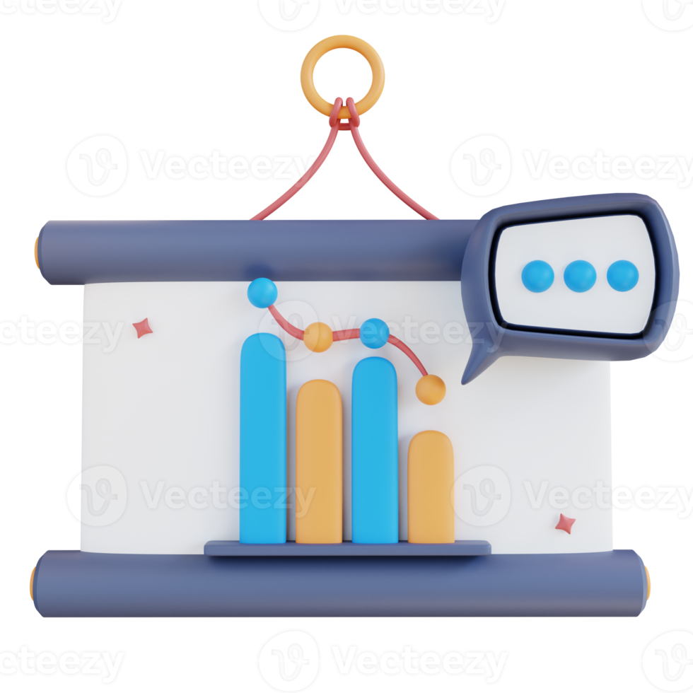 3d illustration of data presentation png