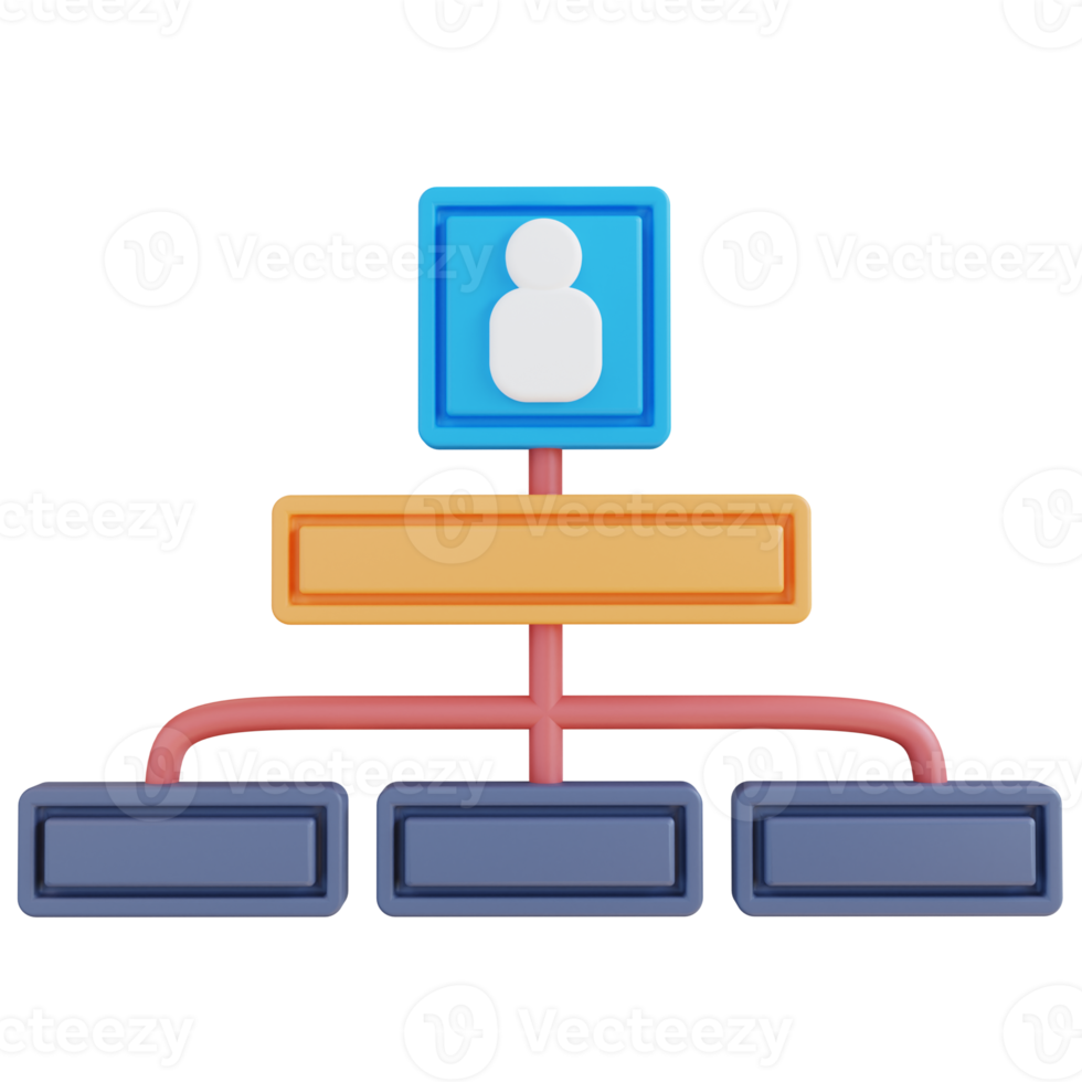 3d illustration av hierarki Diagram png