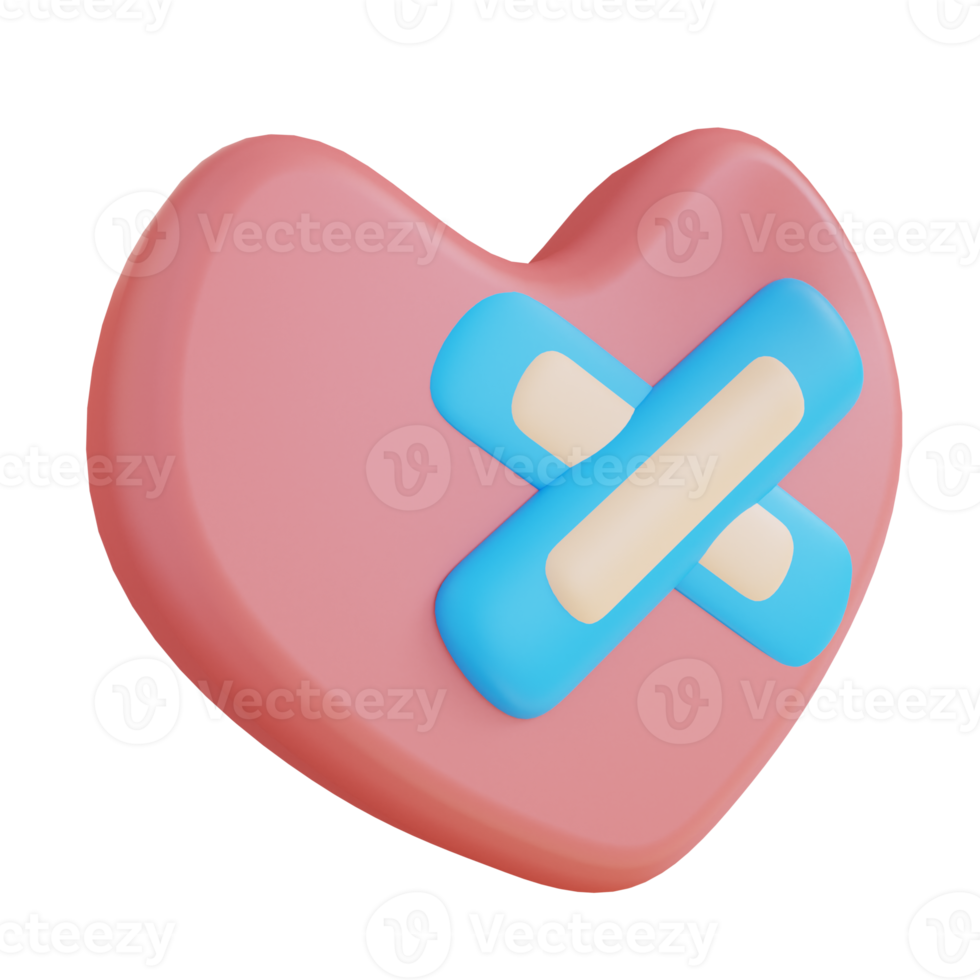 3d illustration of heart first aid png