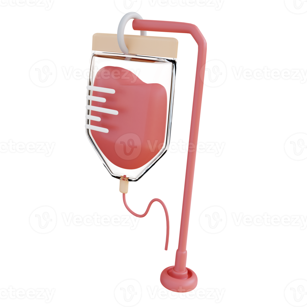 3d illustration of infusion blood bag 18245141 PNG