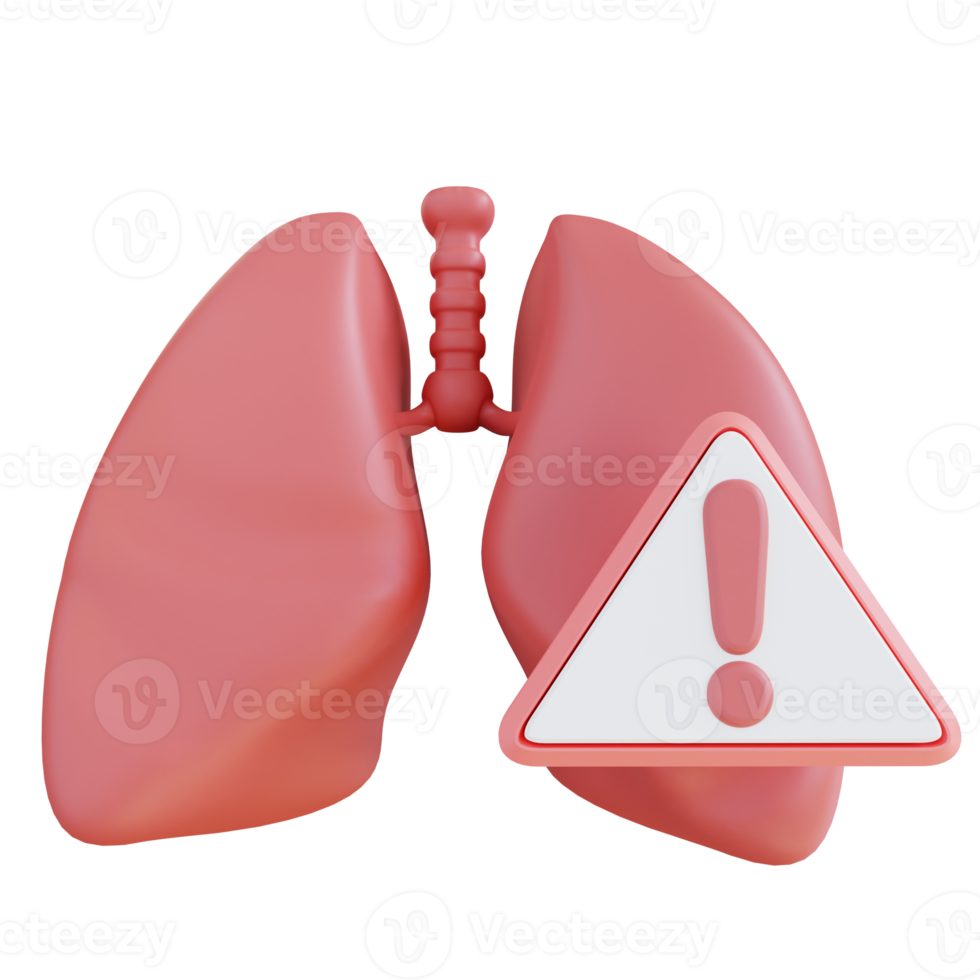 3d illustration sick lung notification png