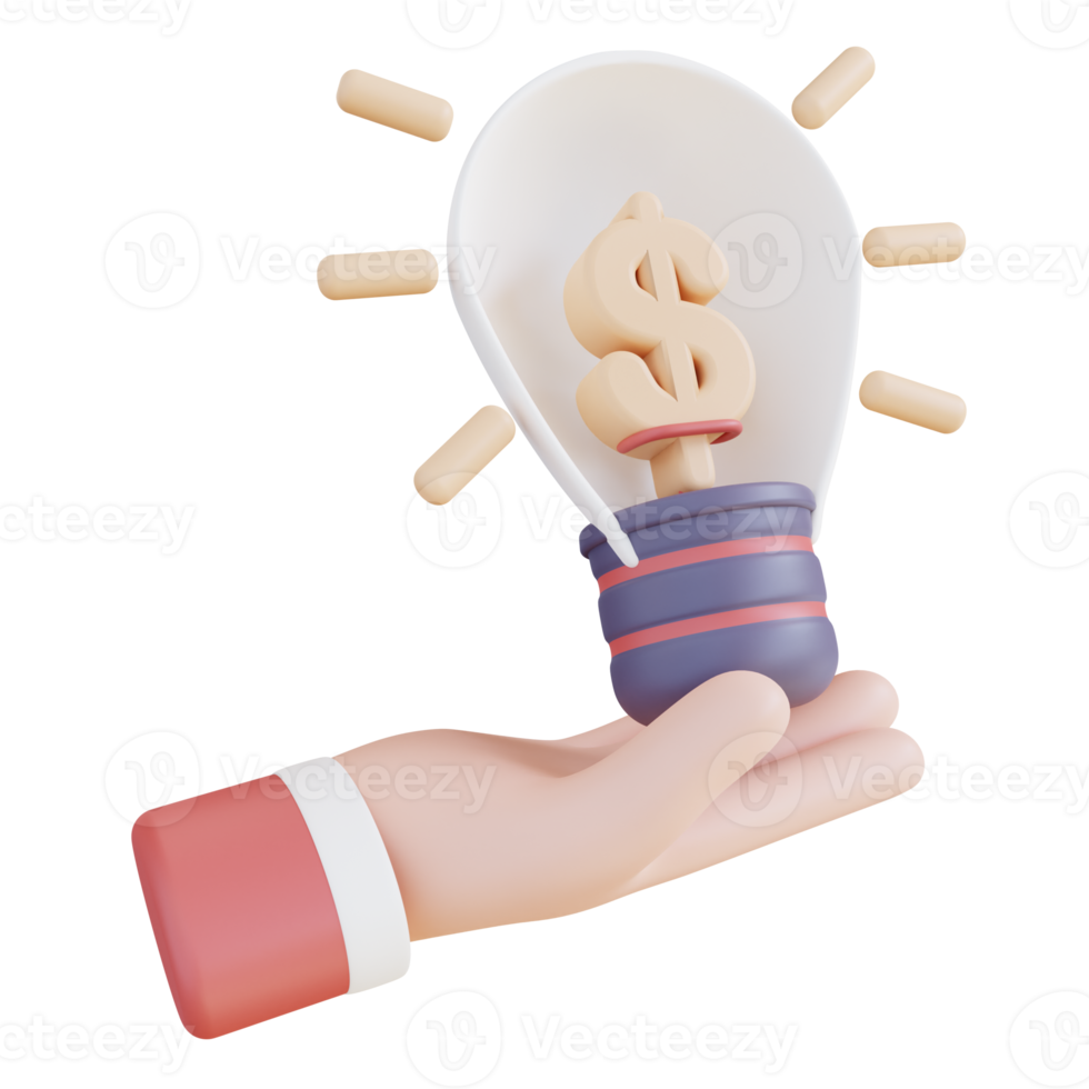 3D Illustration hand and give financial ideas png