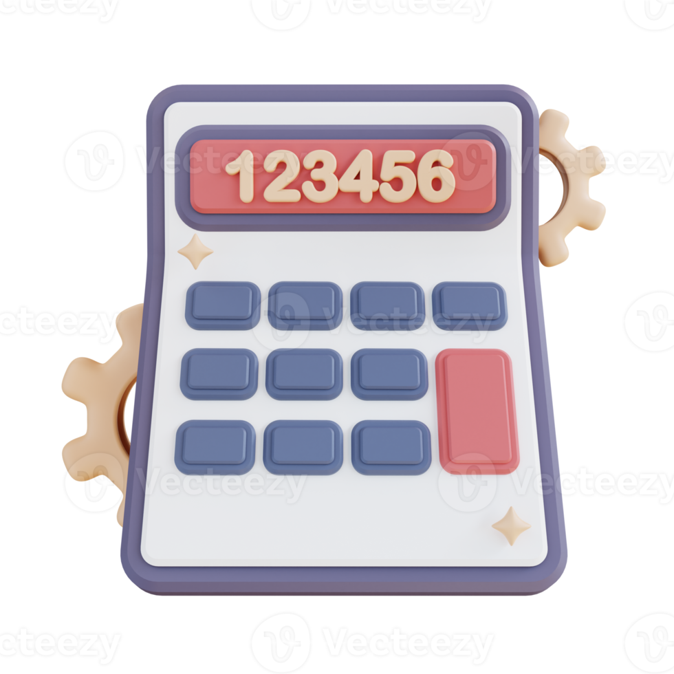 3D Illustration financial calculator settings png