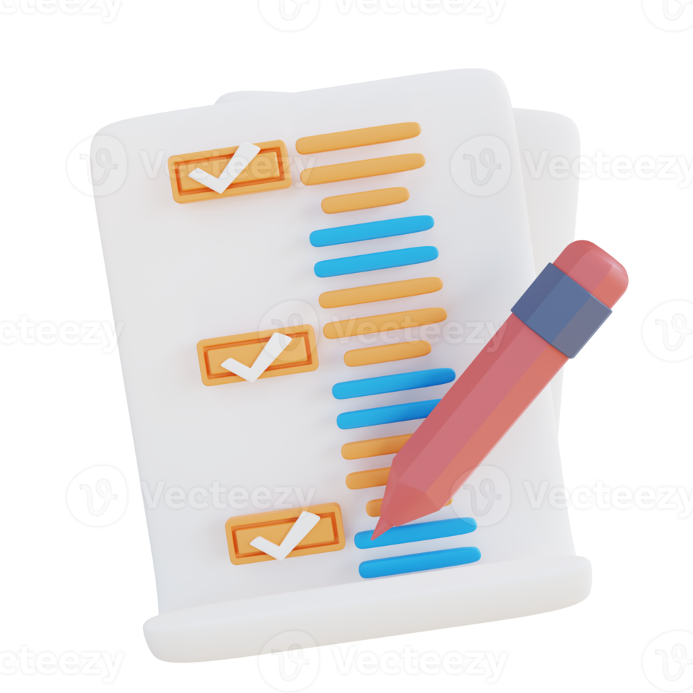 3d illustration writing schedule png