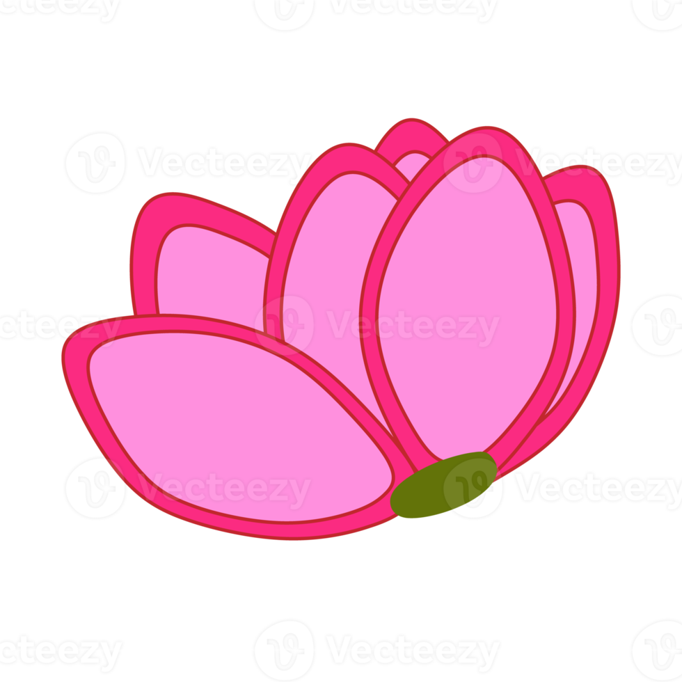 Pink flower cartoon icon illustration png