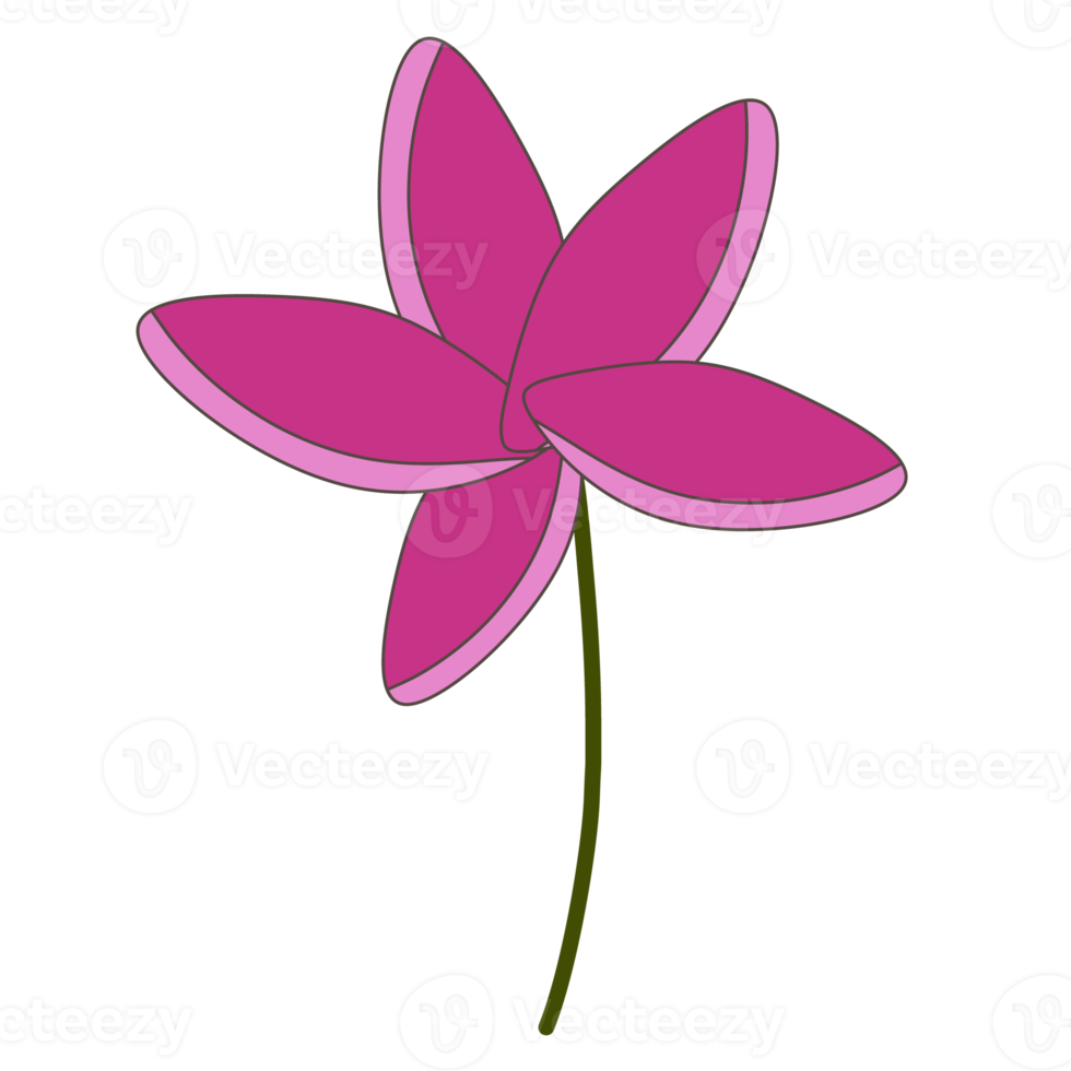 Pink flower cartoon icon illustration png