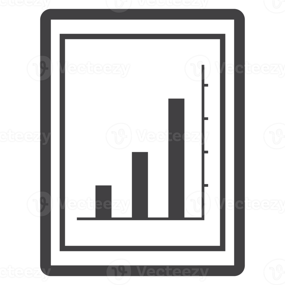 tablet pc with graph chart icon png