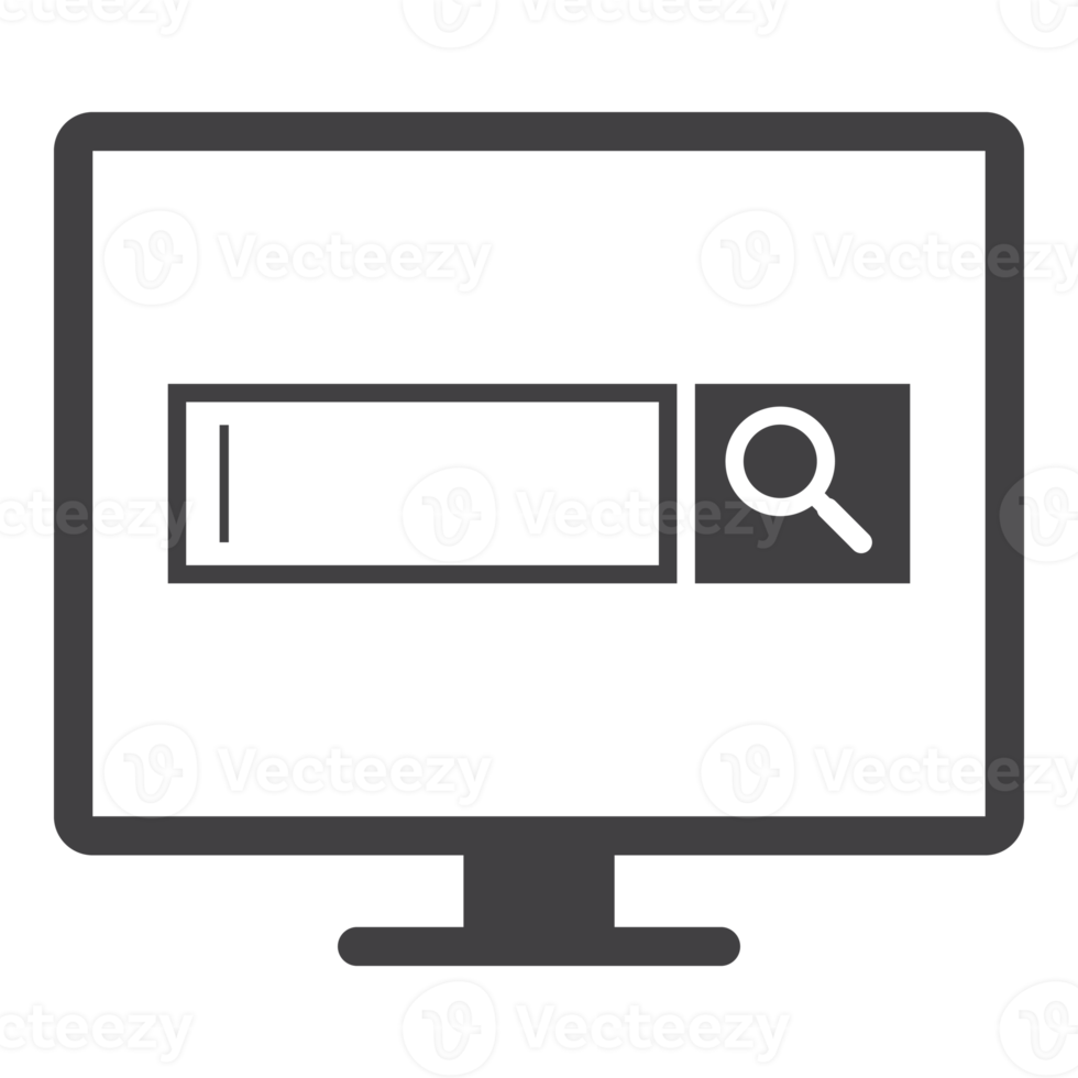 moniteur de télévision avec barre de moteur de recherche png