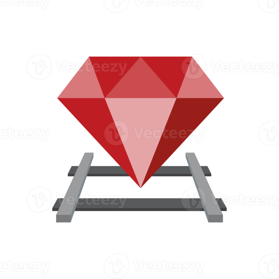 Ruby on the rail track train icon png