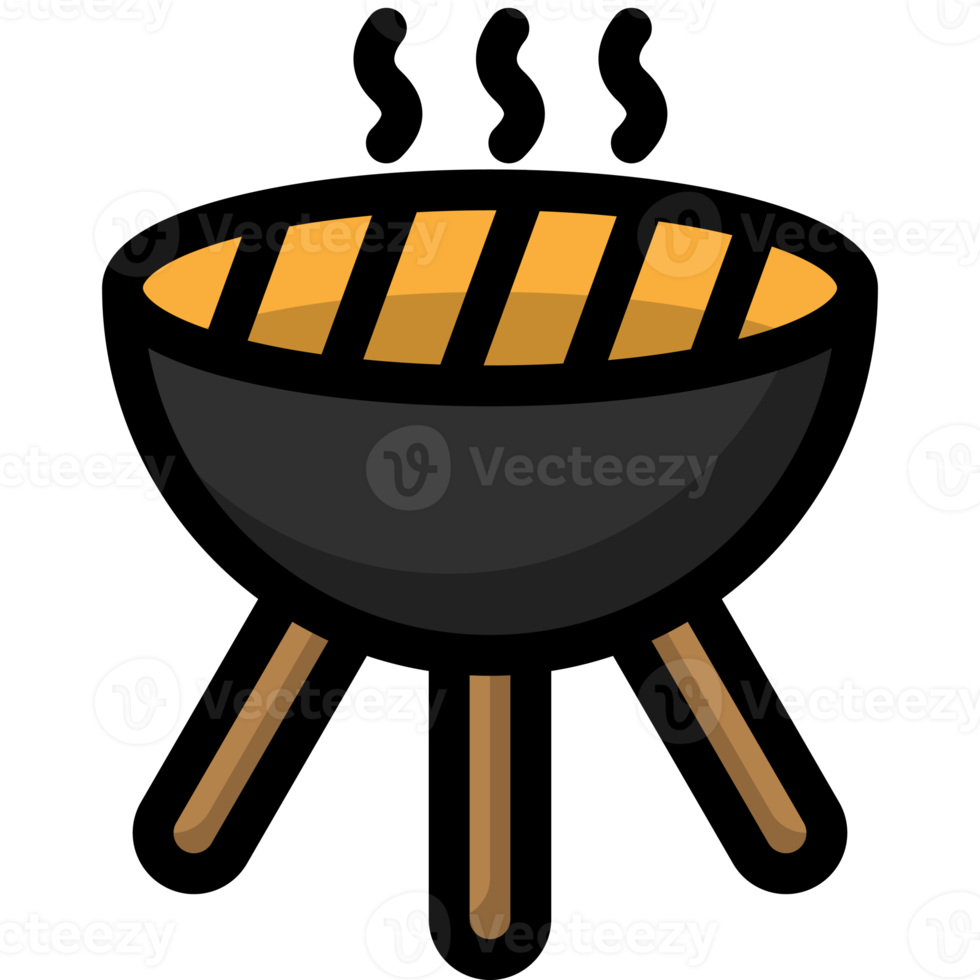 icono de barbacoa, estilo de color lineal png