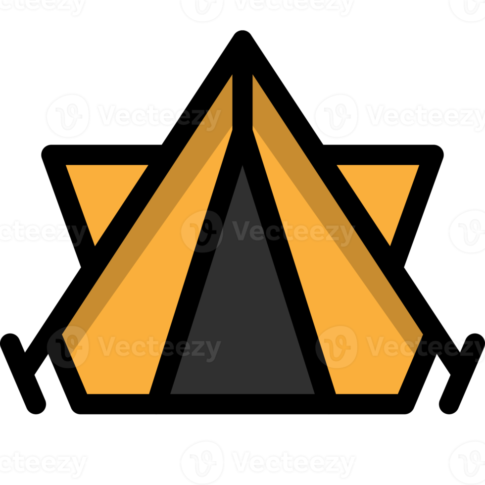 ícone de tenda, estilo de cor linear png