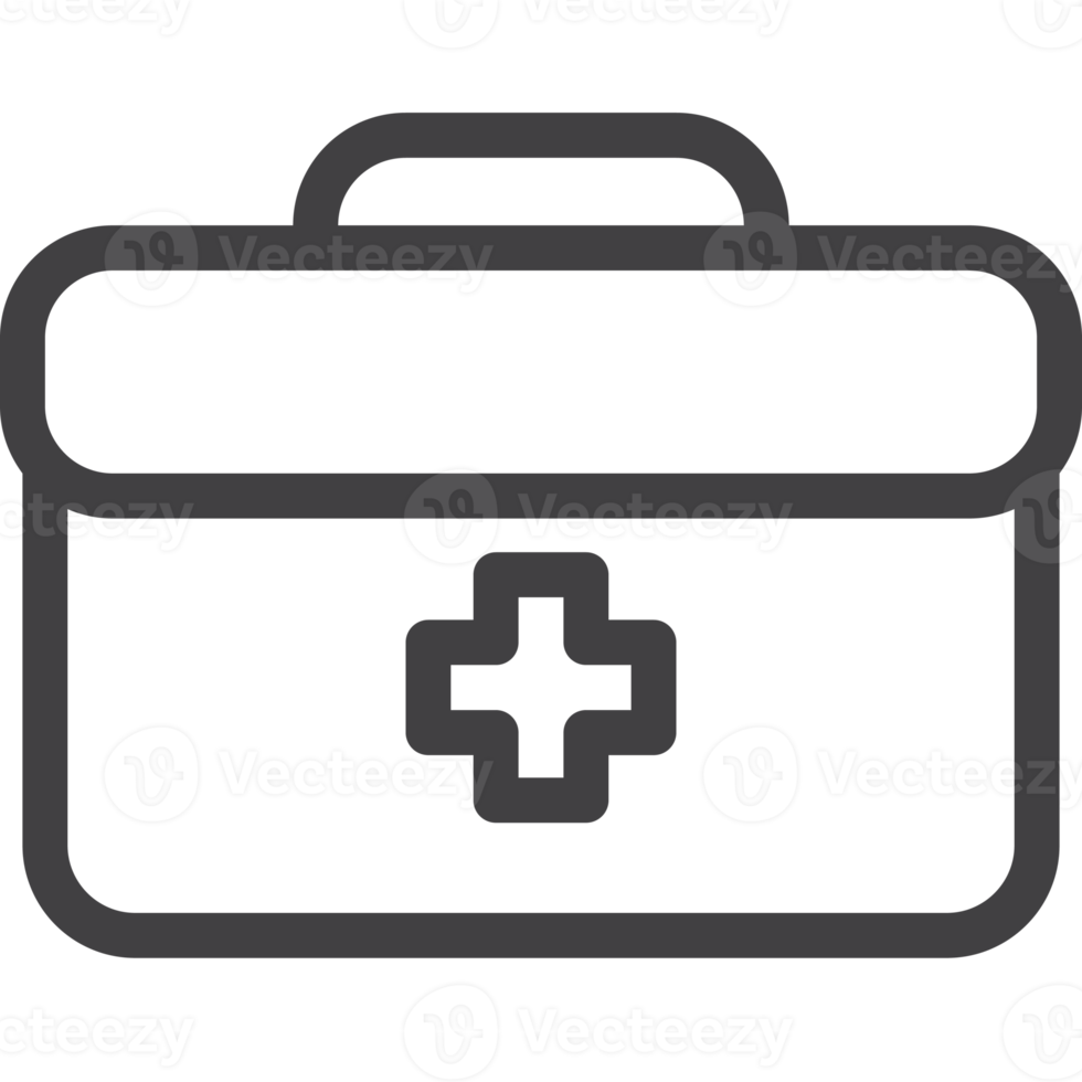 primo aiuto kit, emergenza piccolo scatola, semplice magro linea icona imposta png