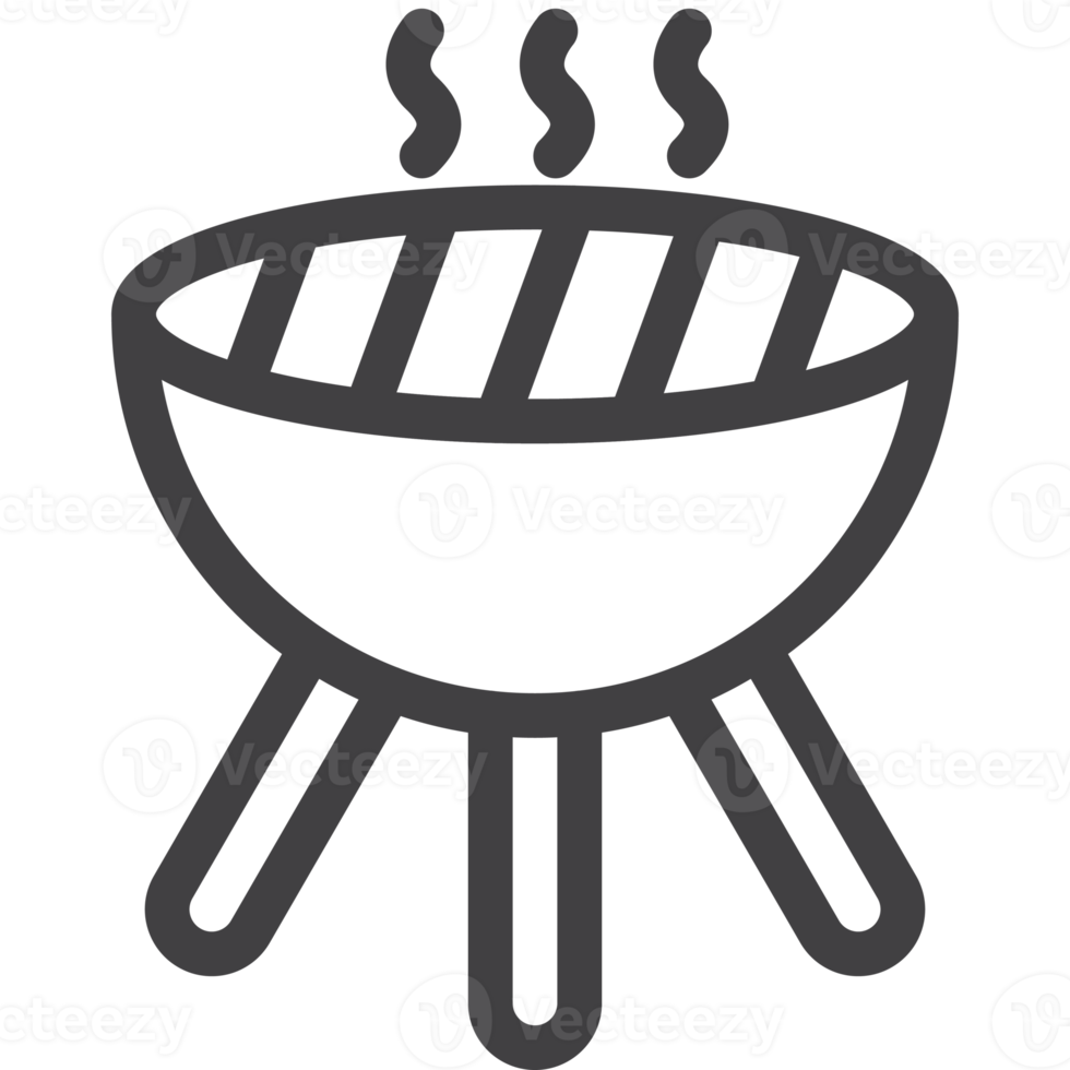 barbecue rooster icoon, gemakkelijk dun lijn icoon sets png