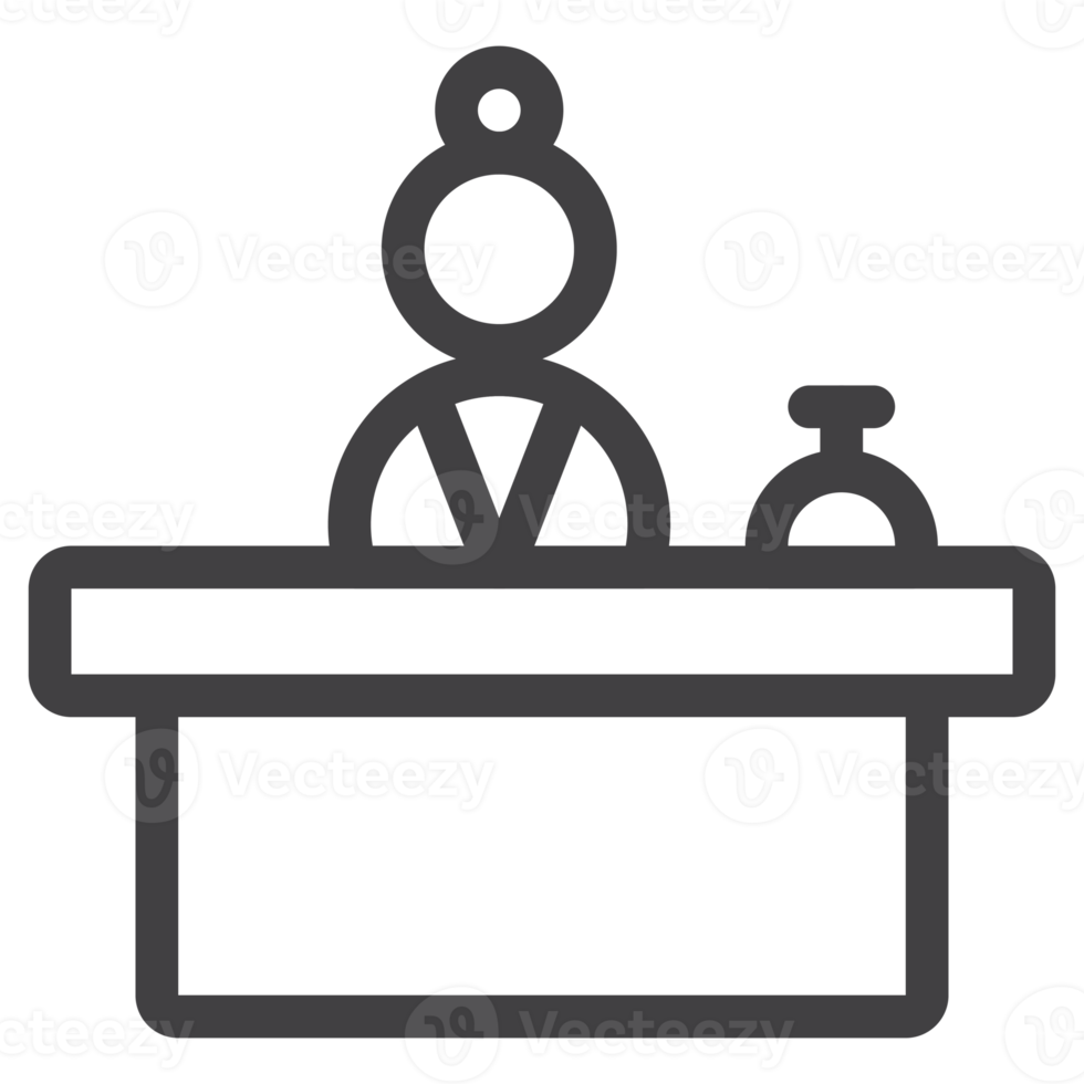 réception de l'hôtel, icône de la fine ligne png