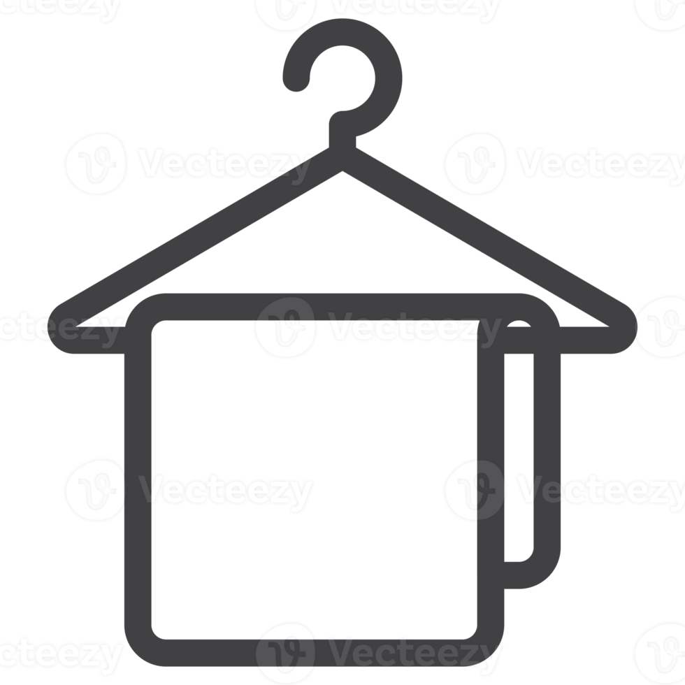una toalla colgada, icono de línea delgada png