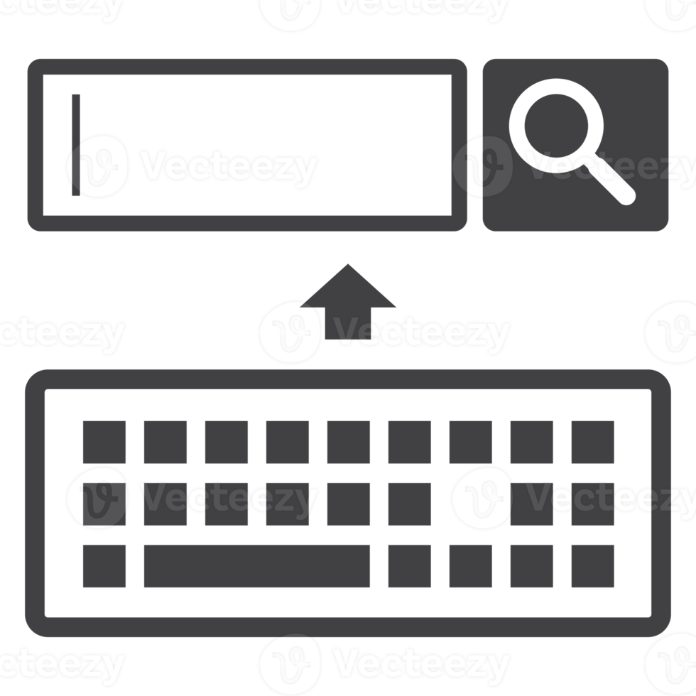 Keyboard with search engine icon png