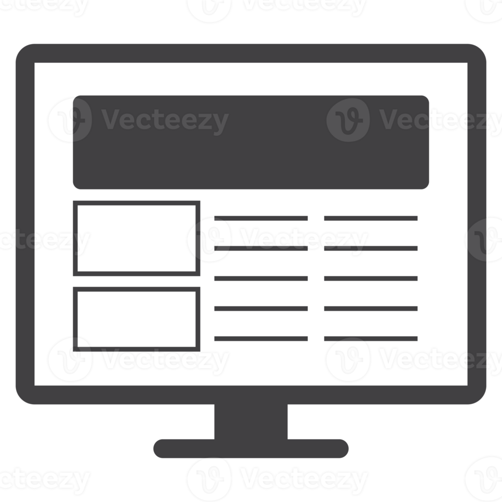 Scherm toezicht houden op scherm computer. solide icoon png