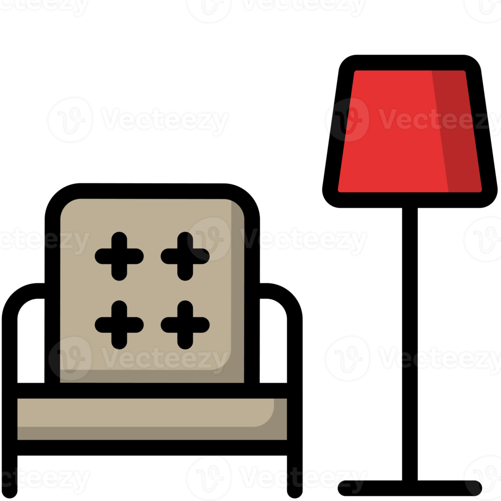 sofa und stehleuchte, möbelikone png