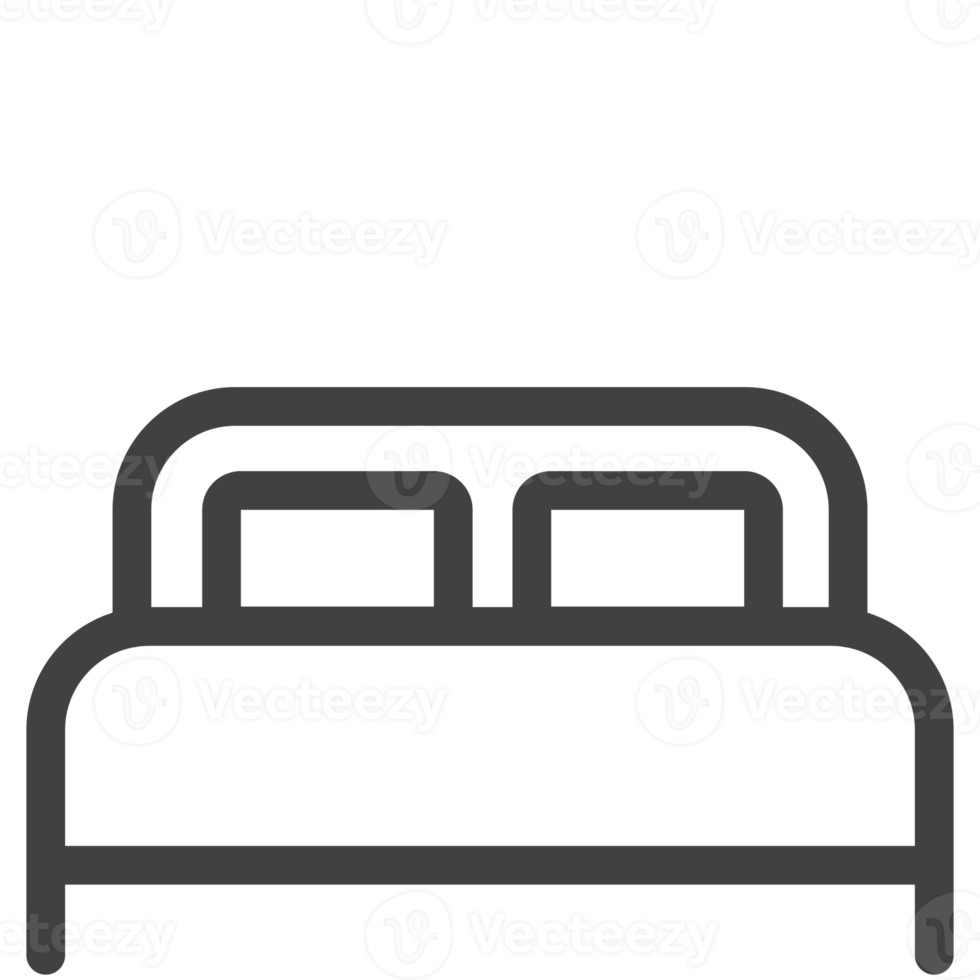 hotel bed met hoofdkussen , gemakkelijk dun lijn icoon png
