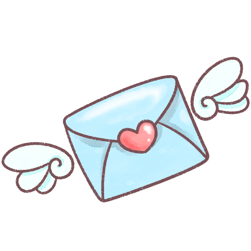 Valentine Envelope Wings Clip Art png