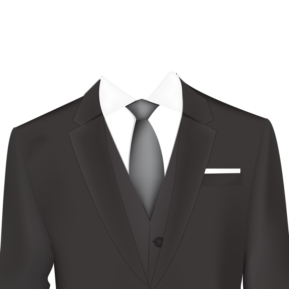 traje gris y corbata png