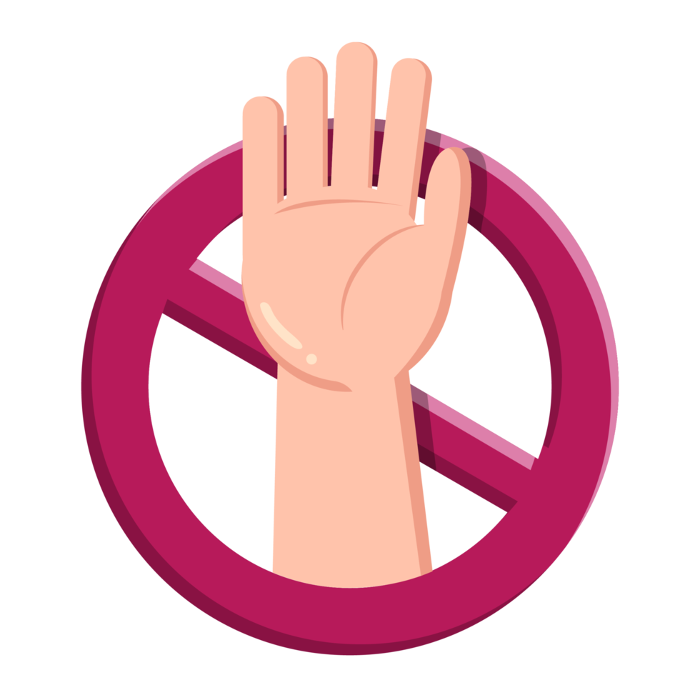 Cartoon Stop Sign with Hand png
