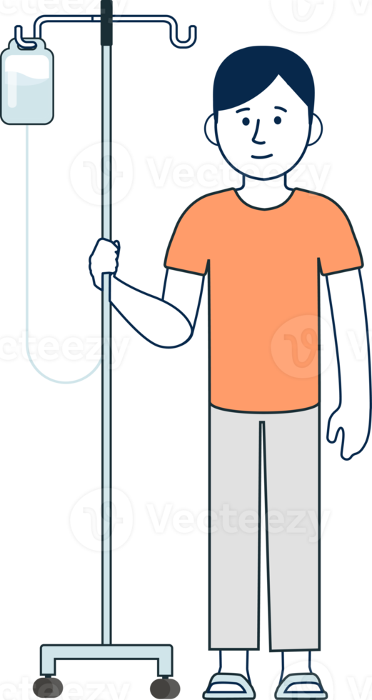 Young man with disabilities, sick man in different character png