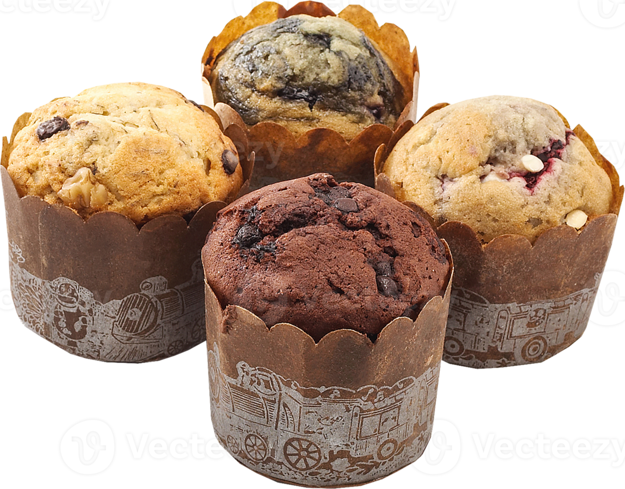 Delicious muffins transparent background png