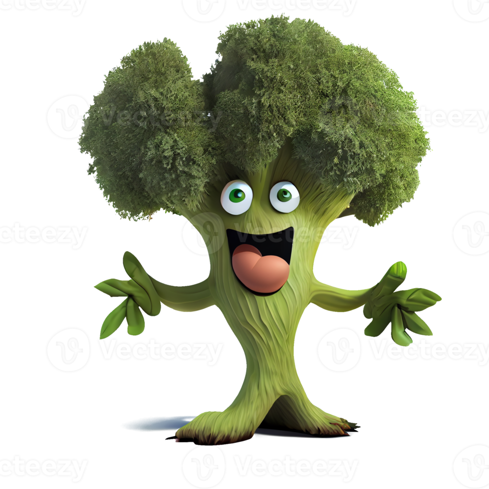 Happy kind tree cartoon character on transparent background. for decorating projects png