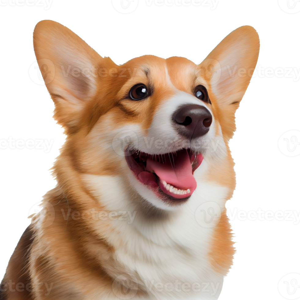 cute and happy dog on a transparent background. AI gen png